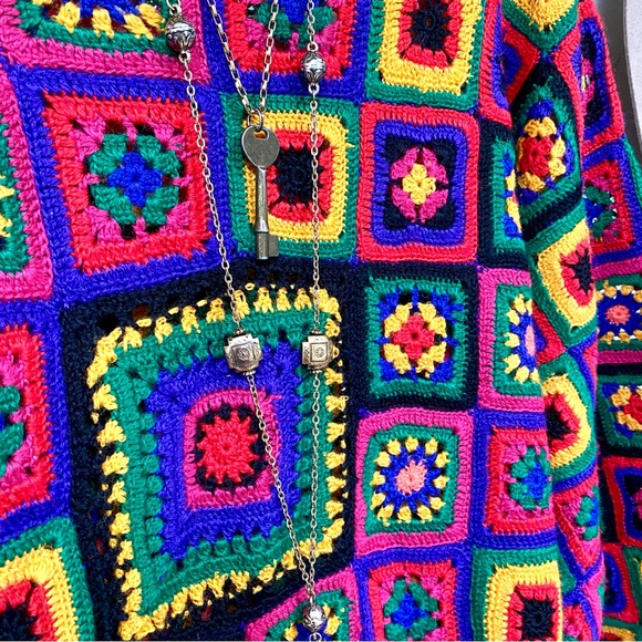 Colorful Crochet Mini Dress - Picture 9 of 15